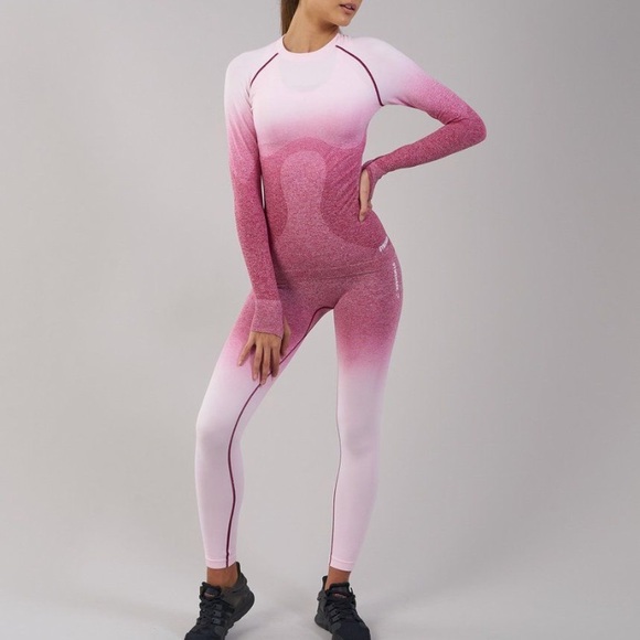 Gymshark Pants - Gymshark SET! ombré seamless LS TOP full legging